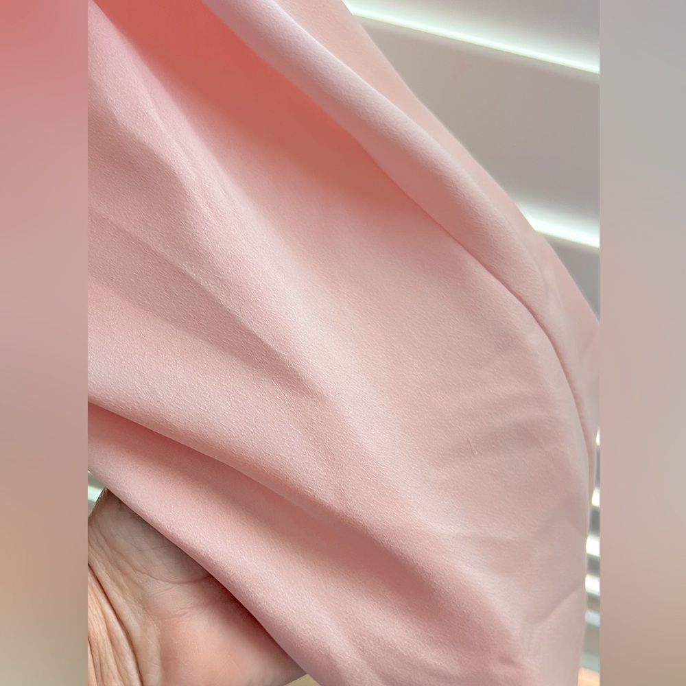 Elegant Blush Pink One Shoulder Bridesmaid Formal Maxi Gown Wedding Guest Dress - Picture 9 of 9